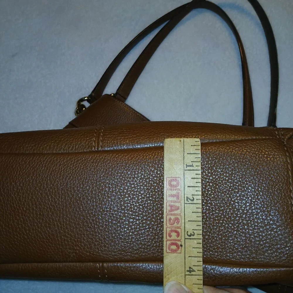 Coach Lexy F28997 Chocolate Brown Pebbled Leather Shoulder Bag No Bag Charm